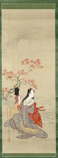 The Salt Maidens, Murasame with Yukihira's Hat, Edo period, c. 1800