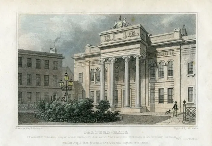 Framed Print : Salters Hall, London, 1828. Artist: W Wallis Framed Print : Salters Hall, London, 1828. Artist: W Wallis