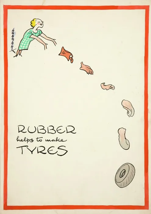 Framed Print : Salvage: Rubber helps to make tyres, World War II poster, between 1939 and 1946 Framed Print : Salvage: Rubber helps to make tyres, World War II poster, between 1939 and 1946