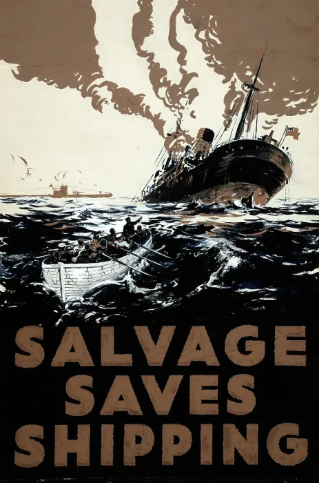 Framed Print : Salvage saves Shipping, World War II poster, between 1939 and 1946 Framed Print : Salvage saves Shipping, World War II poster, between 1939 and 1946