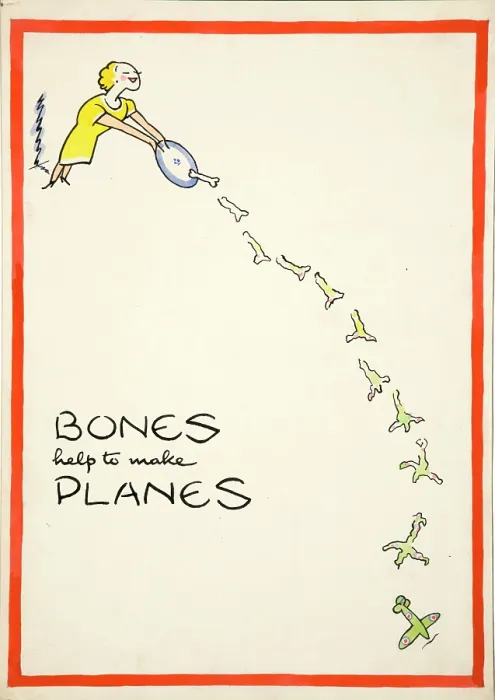 Framed Print : Salvage:'Bones help to make planes, World War II poster, between 1939 and 1946 Framed Print : Salvage:'Bones help to make planes, World War II poster, between 1939 and 1946