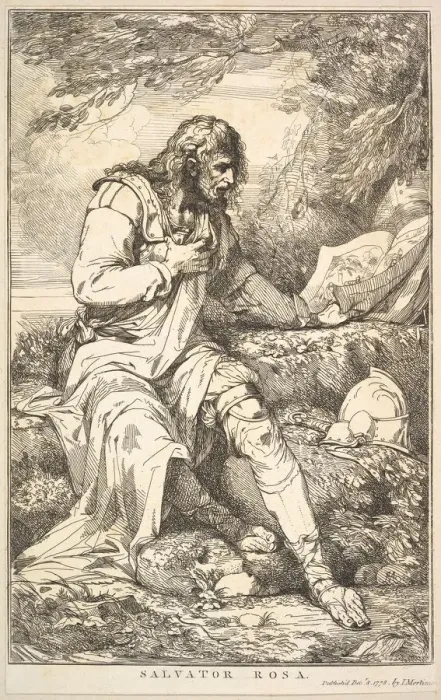 Framed Print : Salvator Rosa (from Fifteen Etchings Dedicated to Sir Joshua Reynolds), December 8, 1778 Framed Print : Salvator Rosa (from Fifteen Etchings Dedicated to Sir Joshua Reynolds), December 8, 1778