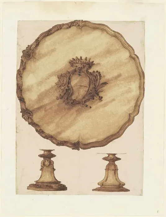 Framed Print : A Salver and an Openwork Base, 1755 / 1760. Creator: Luigi Valadier Framed Print : A Salver and an Openwork Base, 1755 / 1760. Creator: Luigi Valadier