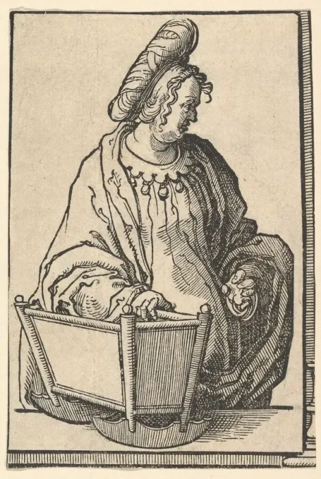 Framed Print : Samarian Sibyl, from the series of Sibyls, ca. 1530. Creator: Lucas van Leyden Framed Print : Samarian Sibyl, from the series of Sibyls, ca. 1530. Creator: Lucas van Leyden