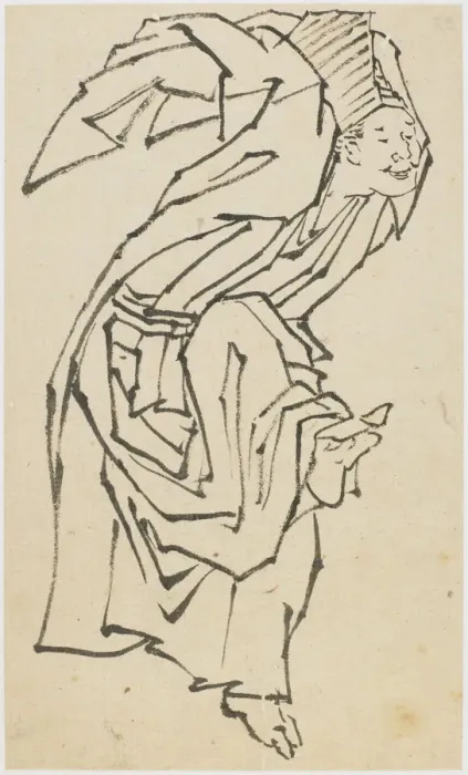 Framed Print : A Sambaso Dancer, late 18th-early 19th century. Creator: Hokusai Framed Print : A Sambaso Dancer, late 18th-early 19th century. Creator: Hokusai