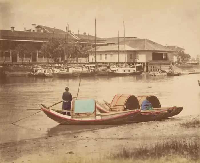 Framed Print : Sampan, 1870s. Creator: Unknown Framed Print : Sampan, 1870s. Creator: Unknown