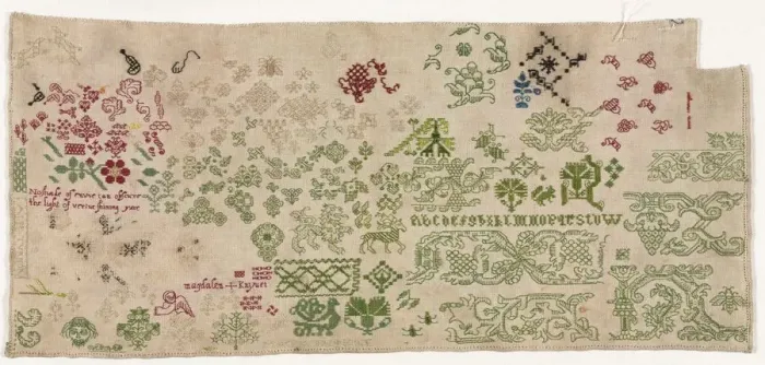 Framed Print : Sampler, 1600 - 1630. Creator: Unknown Framed Print : Sampler, 1600 - 1630. Creator: Unknown