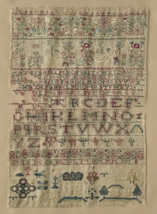 Framed Print : Sampler, 1743. Creator: Unknown Framed Print : Sampler, 1743. Creator: Unknown