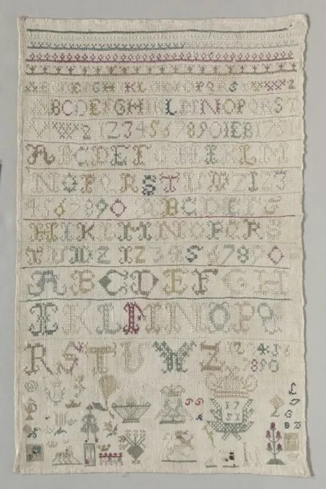 Framed Print : Sampler, 1751. Creator: Unknown Framed Print : Sampler, 1751. Creator: Unknown
