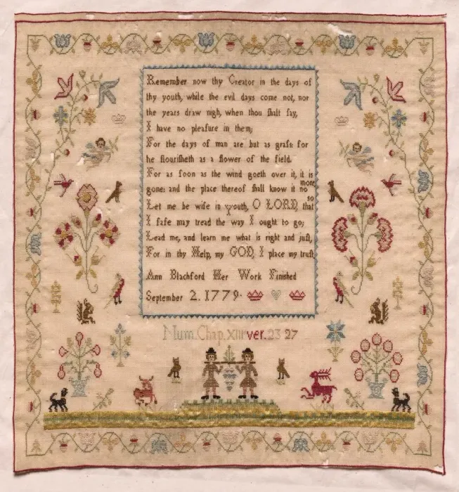 Framed Print : Sampler, 1779. Creator: Unknown