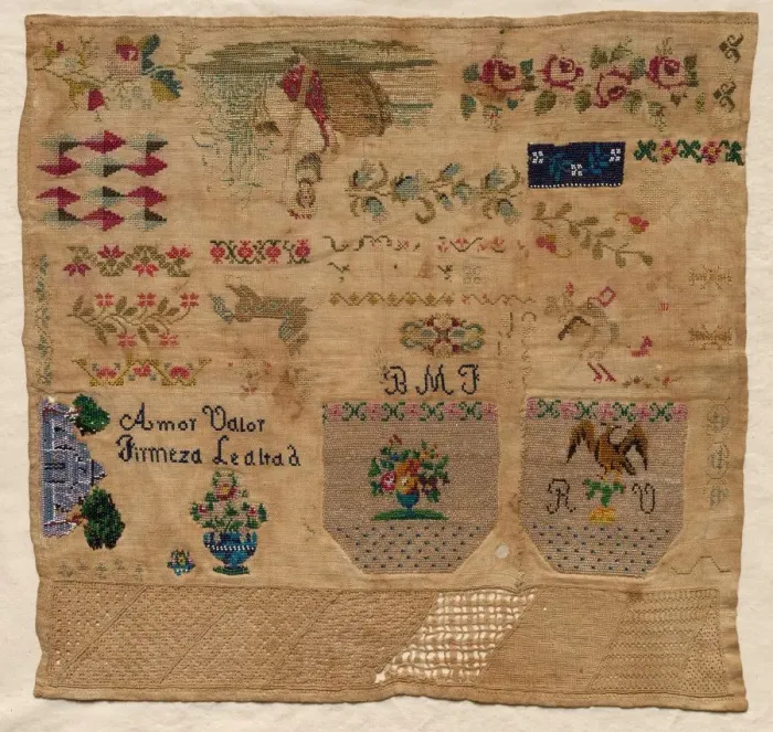 Framed Print : Sampler, 1800s. Creator: Unknown Framed Print : Sampler, 1800s. Creator: Unknown