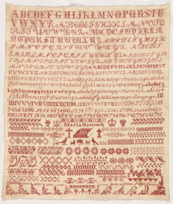 Framed Print : Sampler, 1800s. Creator: Unknown Framed Print : Sampler, 1800s. Creator: Unknown