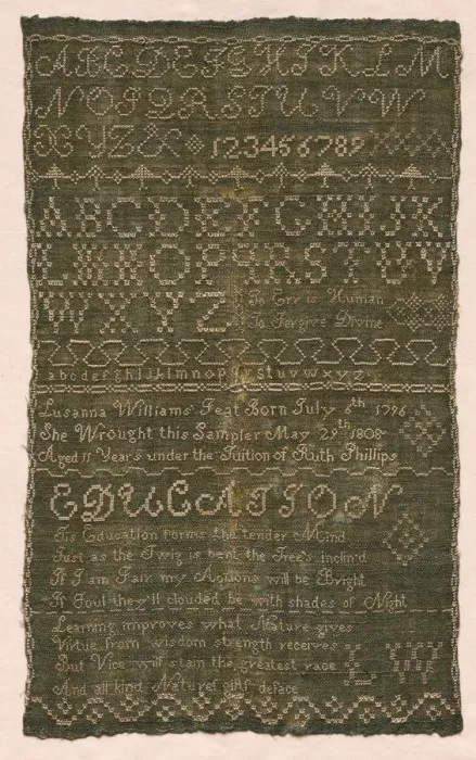 Framed Print : Sampler, 1808. Creator: Unknown Framed Print : Sampler, 1808. Creator: Unknown