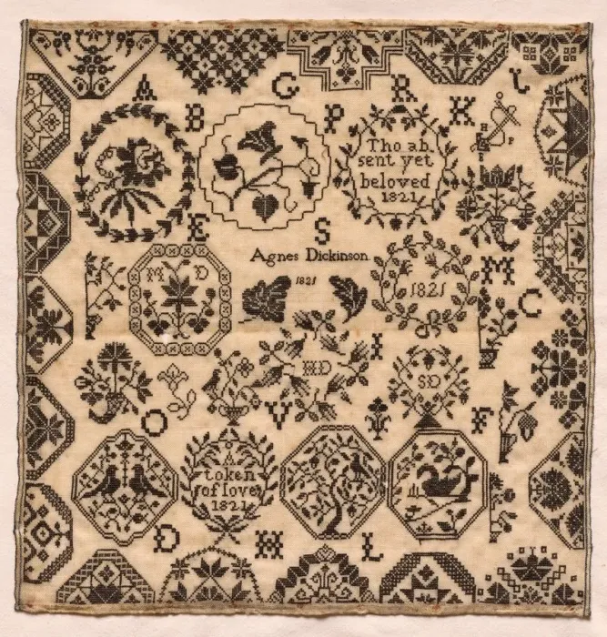 Framed Print : Sampler, 1821. Creator: Unknown Framed Print : Sampler, 1821. Creator: Unknown