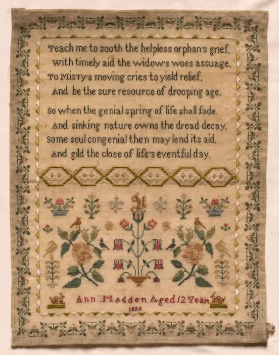 Framed Print : Sampler, 1823. Creator: Unknown Framed Print : Sampler, 1823. Creator: Unknown