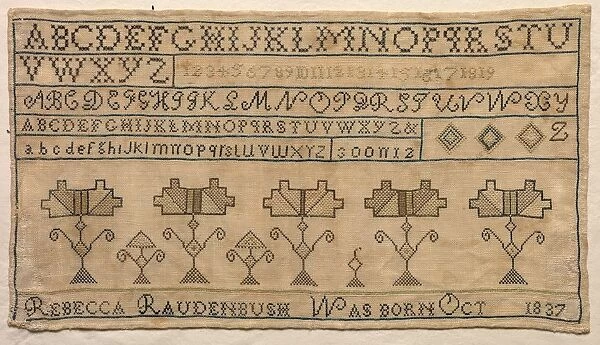 Sampler, 1837. Creator: Unknown