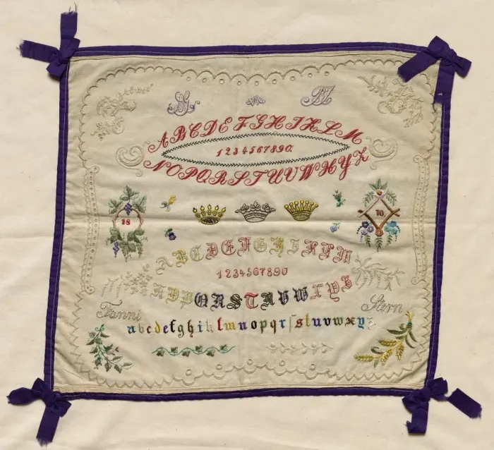 Framed Print : Sampler, 1870. Creator: Unknown Framed Print : Sampler, 1870. Creator: Unknown