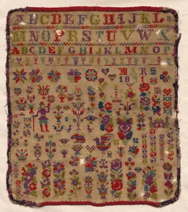 Framed Print : Sampler, 1891. Creator: Unknown Framed Print : Sampler, 1891. Creator: Unknown