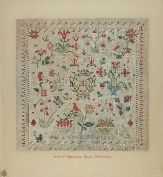 Framed Print : Sampler, 1935 / 1942. Creator: Elmer G Anderson Framed Print : Sampler, 1935 / 1942. Creator: Elmer G Anderson