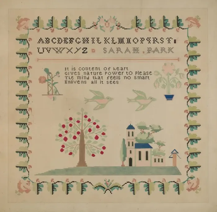 Framed Print : Sampler, c. 1936. Creator: Dorothy Posten Framed Print : Sampler, c. 1936. Creator: Dorothy Posten