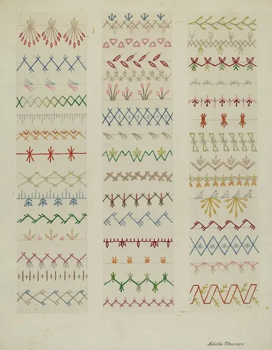 Framed Print : Sampler, c. 1937. Creator: Edith Towner Framed Print : Sampler, c. 1937. Creator: Edith Towner