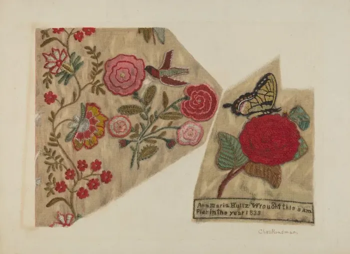 Framed Print : Sampler, c. 1940. Creator: Charles Roadman Framed Print : Sampler, c. 1940. Creator: Charles Roadman