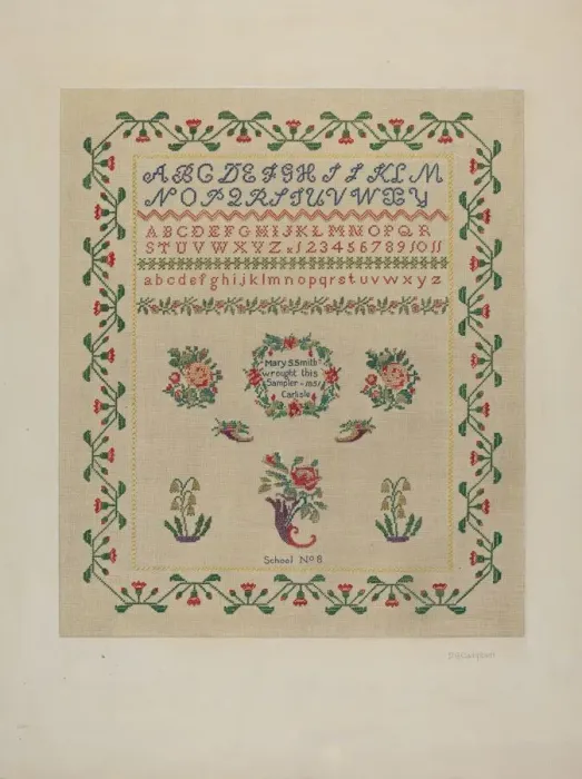 Framed Print : Sampler, c. 1942. Creator: Douglas Campbell Framed Print : Sampler, c. 1942. Creator: Douglas Campbell