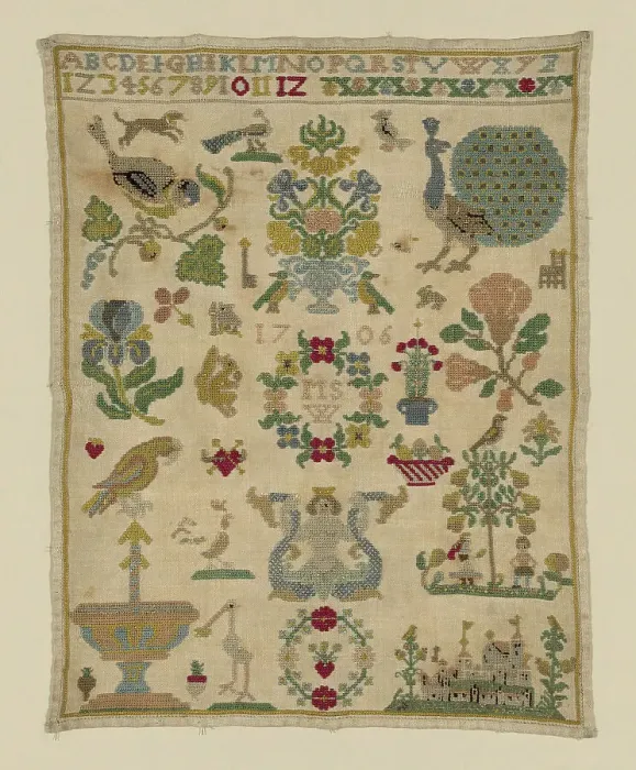 Framed Print : Sampler (copy), Germany, 19th century (copy). Creator: Unknown Framed Print : Sampler (copy), Germany, 19th century (copy). Creator: Unknown
