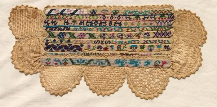 Framed Print : Sampler Fragment, 1800s. Creator: Unknown Framed Print : Sampler Fragment, 1800s. Creator: Unknown