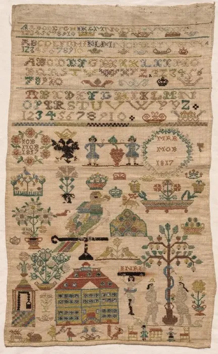 Framed Print : Sampler Fragment, 1817. Creator: Unknown Framed Print : Sampler Fragment, 1817. Creator: Unknown