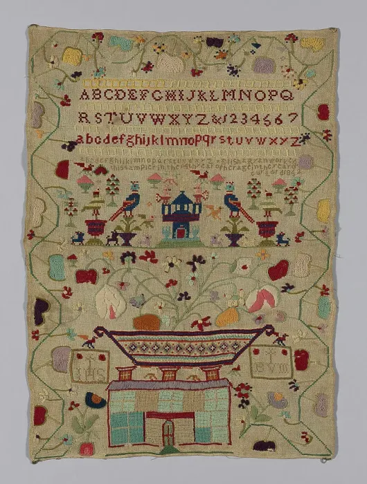 Framed Print : Sampler, Ireland, 1852. Creator: Elisha Ryan Framed Print : Sampler, Ireland, 1852. Creator: Elisha Ryan