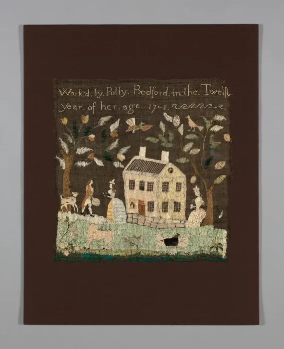 Framed Print : Sampler, Massachusetts, 1791. Creator: Polly Bedford Framed Print : Sampler, Massachusetts, 1791. Creator: Polly Bedford