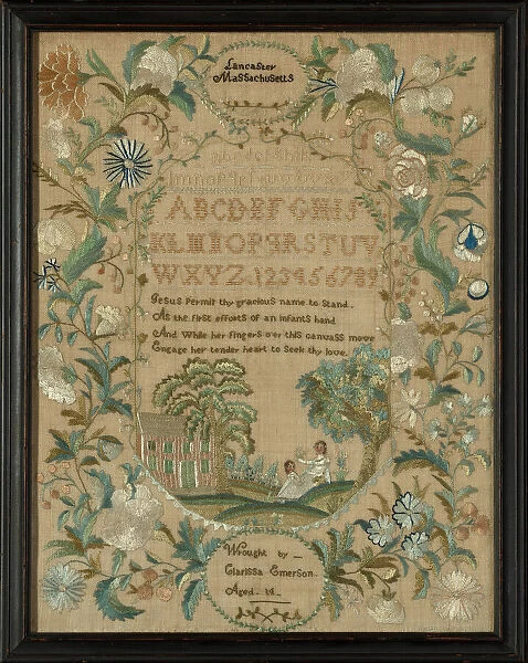 Sampler, Massachusetts, 1822  /  23. Creator: Clarissa Emerson