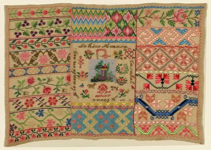 Framed Print : Sampler, México, 1849. Creator: Unknown Framed Print : Sampler, México, 1849. Creator: Unknown