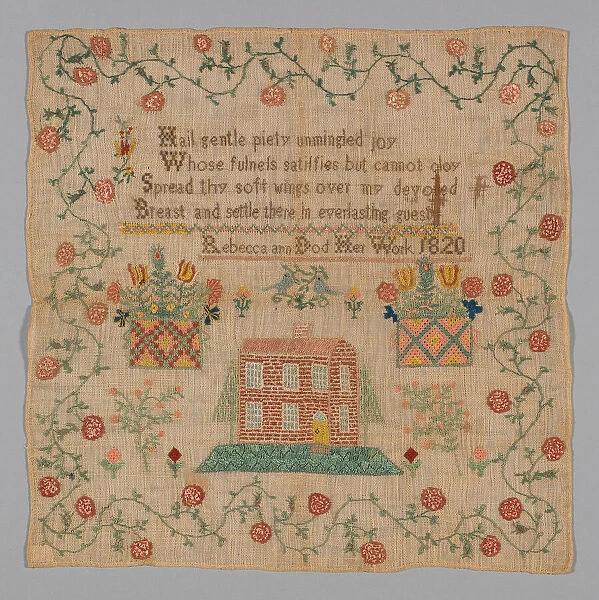 Sampler (Needlework), United States, 1820. Creator: Rebecca Ann Dod
