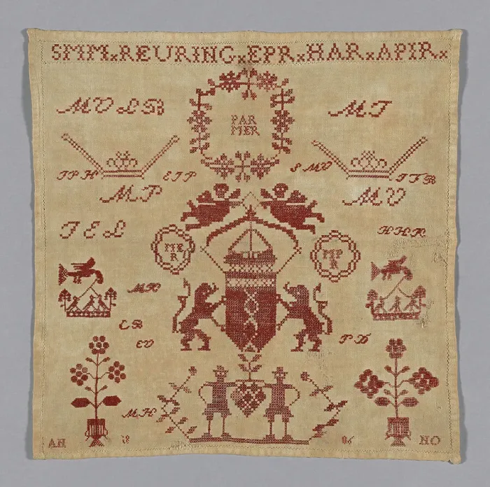 Framed Print : Sampler, Netherlands, 1860. Creator: Sophia Margaretha Reuning Framed Print : Sampler, Netherlands, 1860. Creator: Sophia Margaretha Reuning