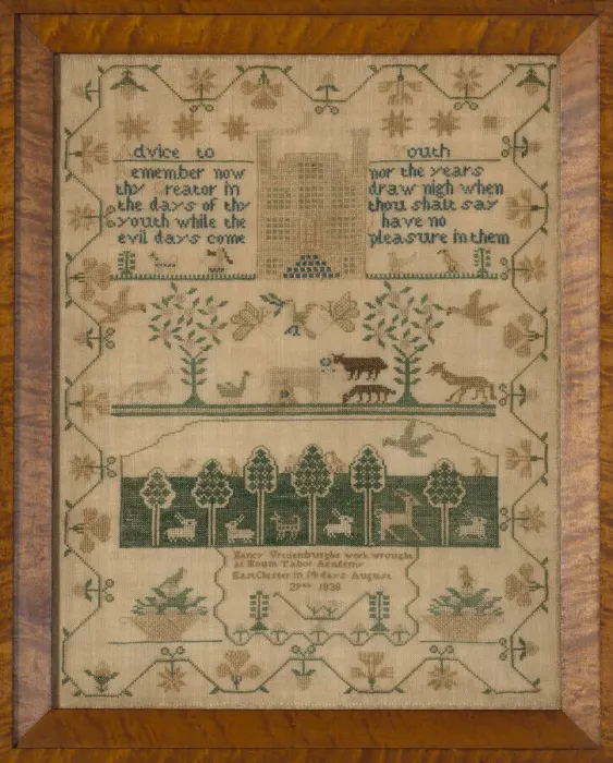 Framed Print : Sampler, New York, 1838. Creator: Nancy Vredenburgh Framed Print : Sampler, New York, 1838. Creator: Nancy Vredenburgh