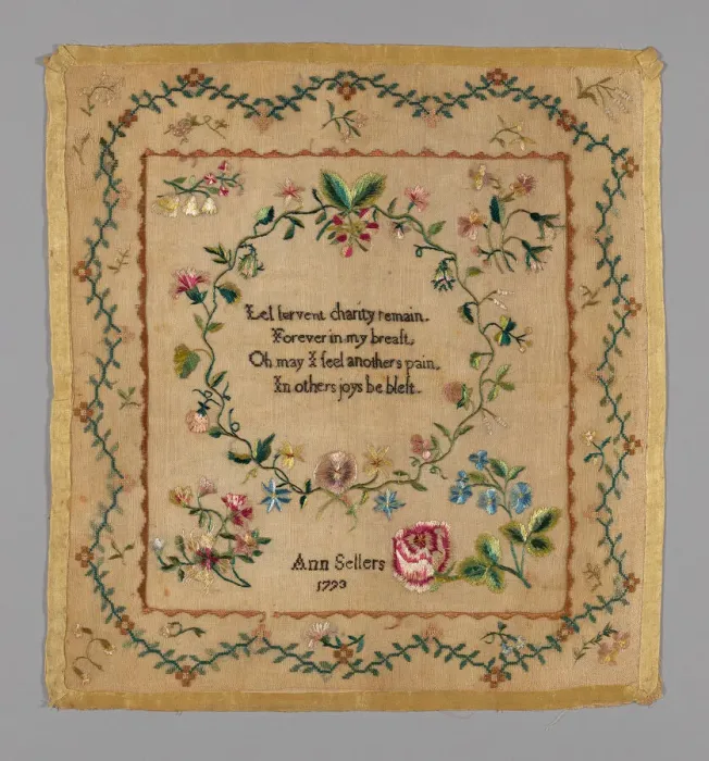 Framed Print : Sampler, Pennsylvania, 1793. Creator: Ann Sellers Framed Print : Sampler, Pennsylvania, 1793. Creator: Ann Sellers