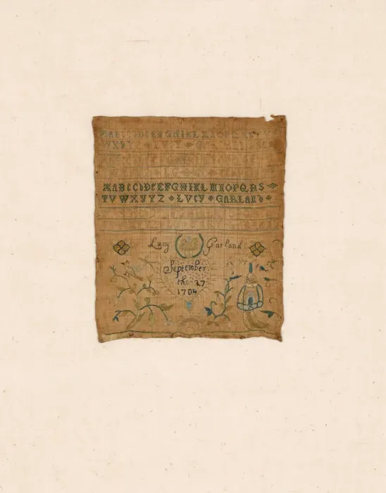 Framed Print : Sampler, United States, 1704. Creator: Lucy Garland Framed Print : Sampler, United States, 1704. Creator: Lucy Garland