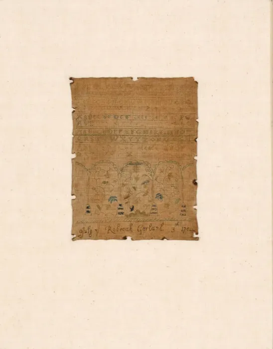 Framed Print : Sampler, United States, 1704. Creator: Rebecah Garland Framed Print : Sampler, United States, 1704. Creator: Rebecah Garland