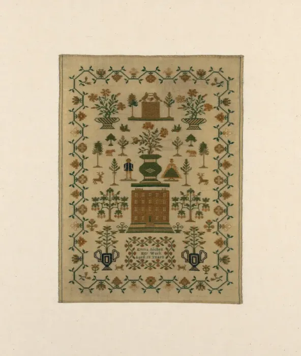 Framed Print : Sampler, United States, 1800  /  25. Creator: Emma Riches