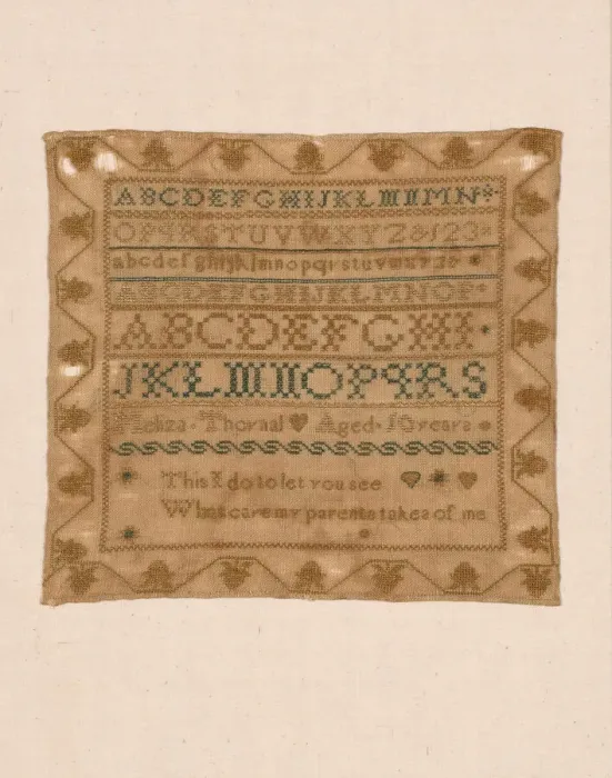 Framed Print : Sampler, United States, 19th century. Creator: Meliza Thornal Framed Print : Sampler, United States, 19th century. Creator: Meliza Thornal