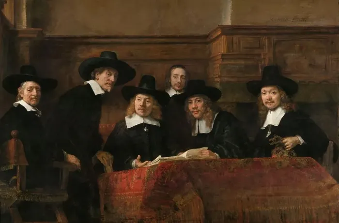 Framed Print : The Sampling Officials of the Amsterdam Drapers Guild, Known as ‘The Syndics, 1662. Creator: Rembrandt Harmensz van Rijn Framed Print : The Sampling Officials of the Amsterdam Drapers Guild, Known as ‘The Syndics, 1662. Creator: Rembrandt Harmensz van Rijn