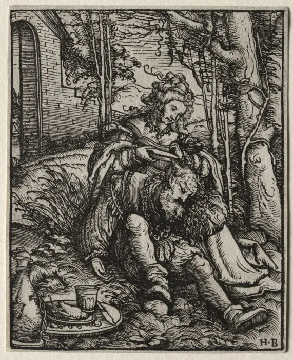Framed Print : Samson and Delilah, 1519. Creator: Hans Burgkmair (German, 1473-1531) Framed Print : Samson and Delilah, 1519. Creator: Hans Burgkmair (German, 1473-1531)
