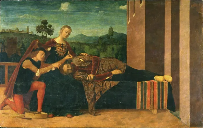 Framed Print : Samson and Delilah, 1551. Creator: Morone, Francesco (1471-1529) Framed Print : Samson and Delilah, 1551. Creator: Morone, Francesco (1471-1529)