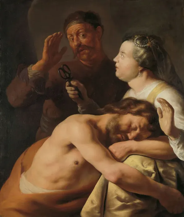 Framed Print : Samson and Delilah, 1630-1635. Creator: Jan Lievens