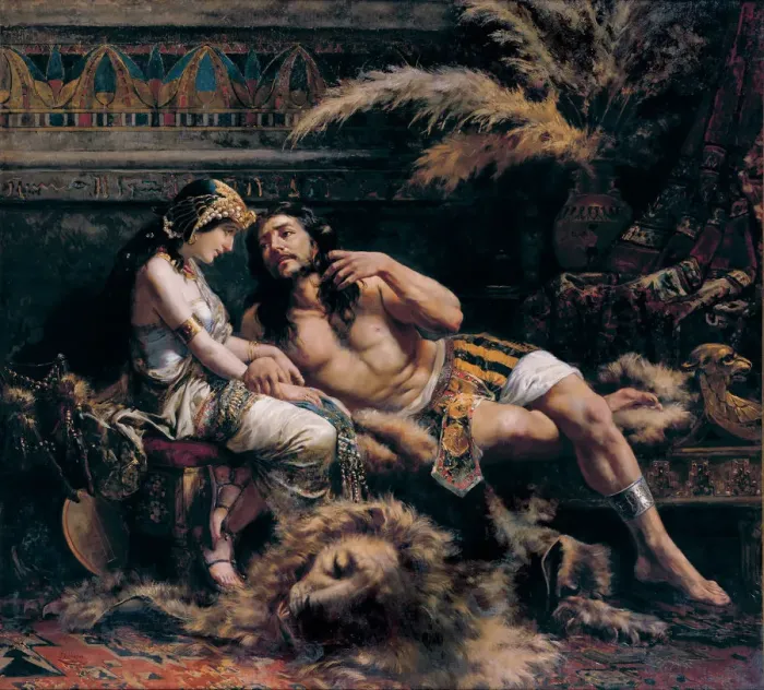 Framed Print : Samson and Delilah, 1887. Artist: Echenagusia Errazquin, Jose (1844-1912) Framed Print : Samson and Delilah, 1887. Artist: Echenagusia Errazquin, Jose (1844-1912)