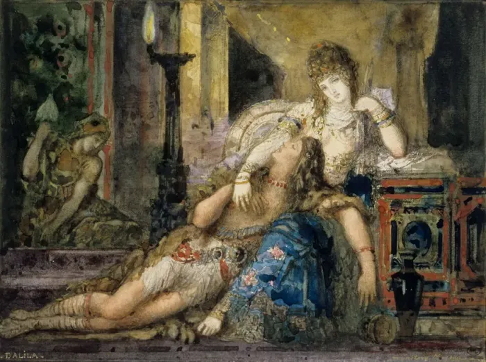 Framed Print : Samson and Delilah. Artist: Moreau, Gustave (1826-1898) Framed Print : Samson and Delilah. Artist: Moreau, Gustave (1826-1898)