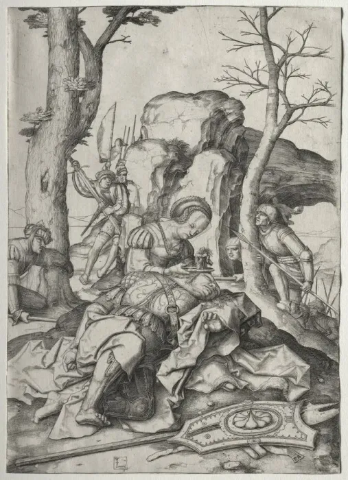 Framed Print : Samson and Delilah, c. 1507. Creator: Lucas van Leyden (Dutch, 1494-1533) Framed Print : Samson and Delilah, c. 1507. Creator: Lucas van Leyden (Dutch, 1494-1533)
