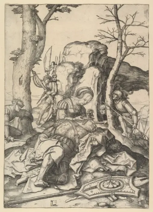 Framed Print : Samson and Delilah, ca. 1507. Creator: Lucas van Leyden